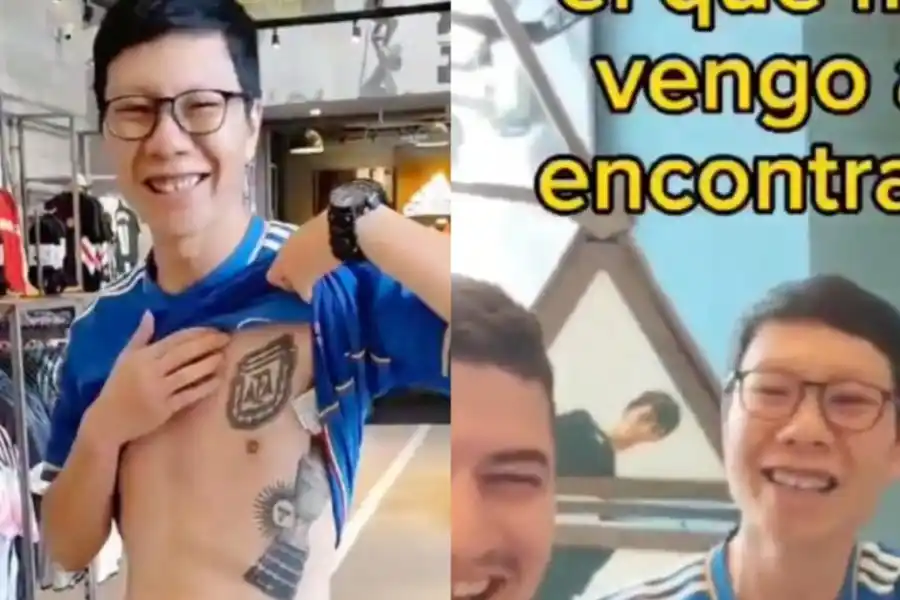 VIRAL | Un cordobés que vive en China encontró a un fanático de la Selección Argentina: ¡Mirá el video!