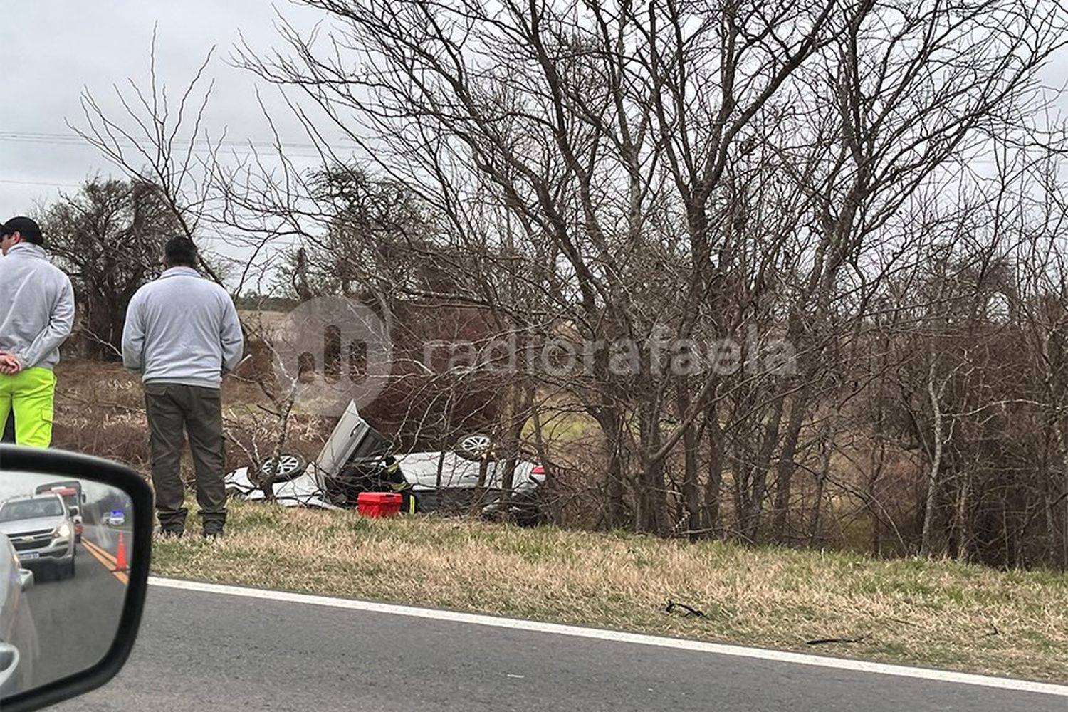 Un auto volcó en ruta 70: dos heridos