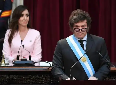 Javier Milei preparaba su discurso ante la Asamblea Legislativa.