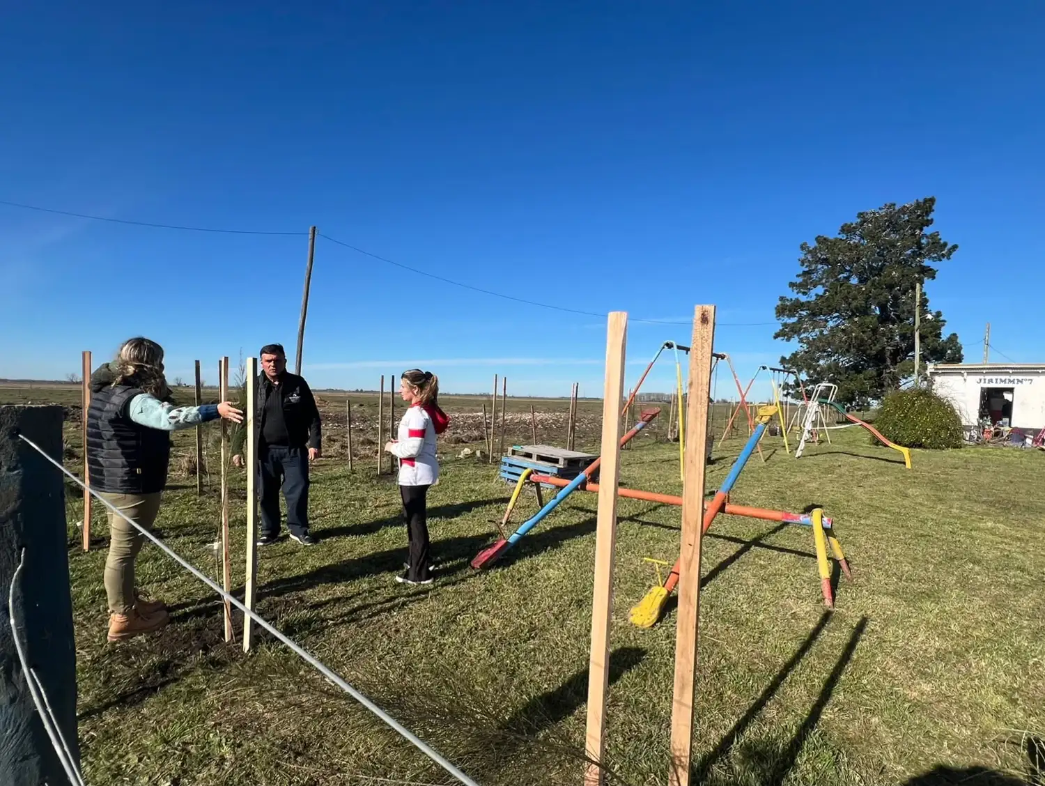 Plantaron 70 árboles para avanzar con la forestación de establecimientos educativos rurales.