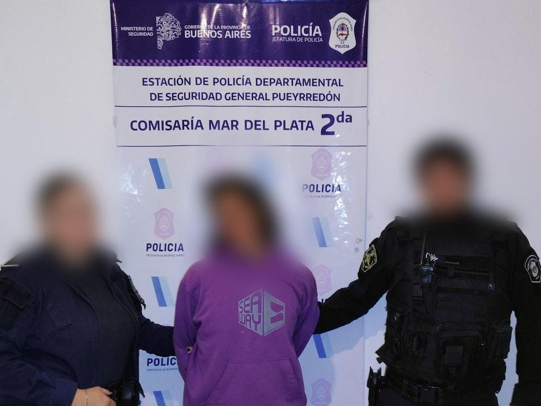 La detenida siguió a la víctima hasta su automóvil, donde comenzó a patear la puerta del vehículo, provocando un abollón.