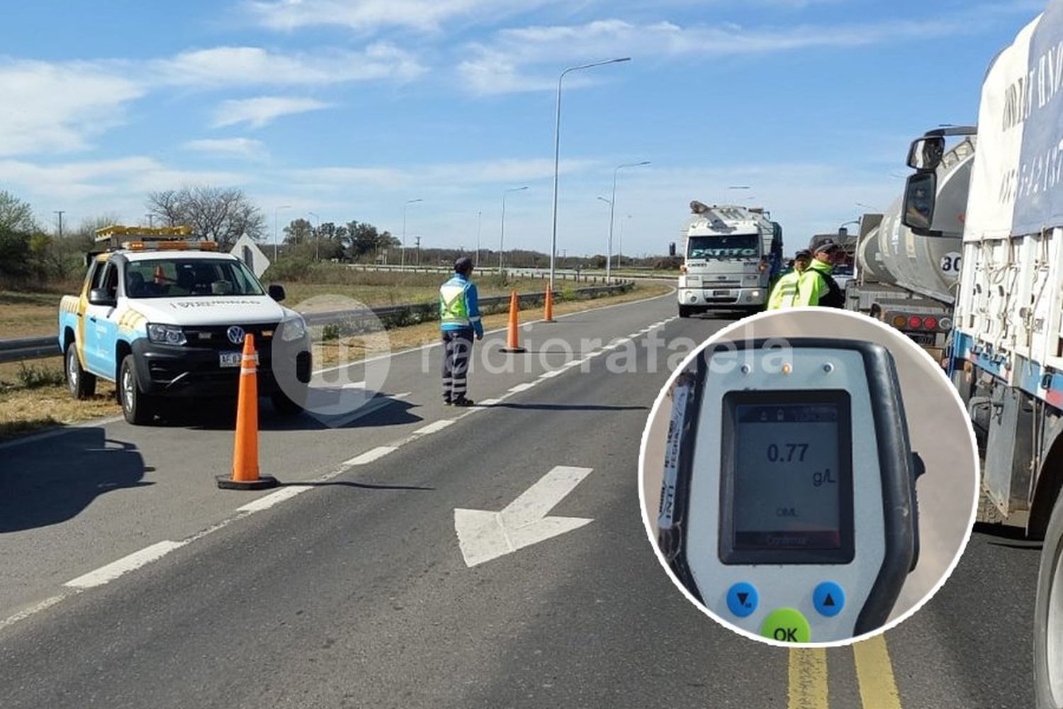 Es conductor profesional, y circulaba con alcoholemia positiva 0.77 g/l en ruta