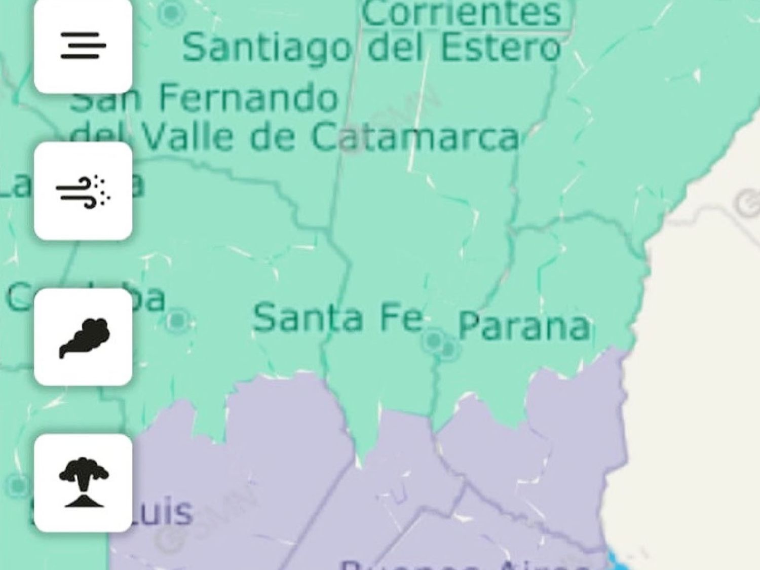 Alerta violeta de advertencias por bancos de niebla en Entre Ríos