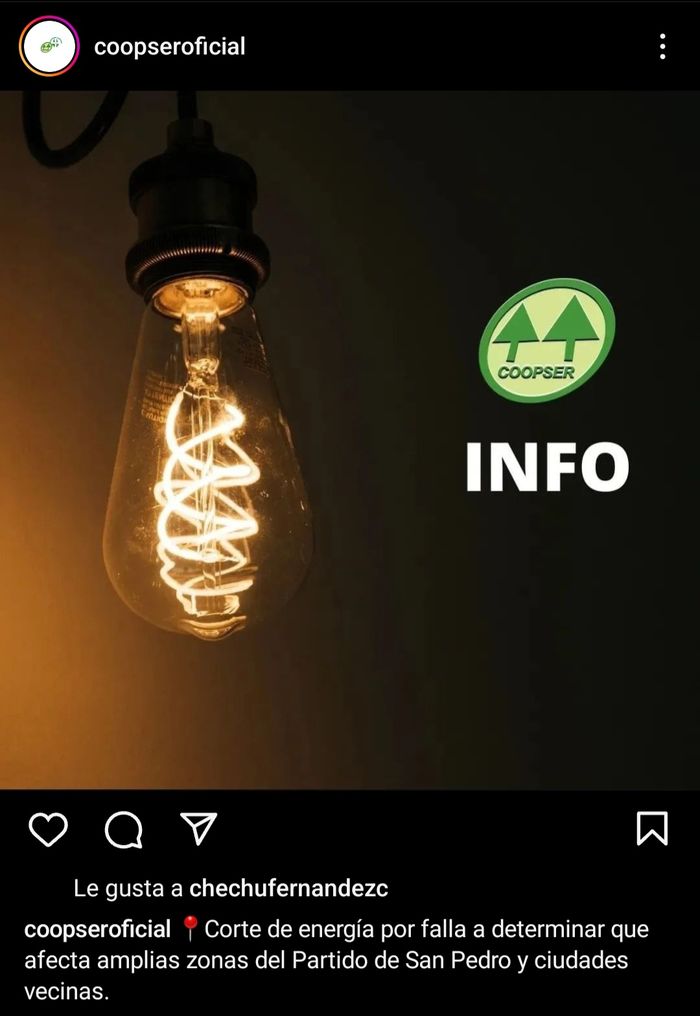 Coopser corte de luz