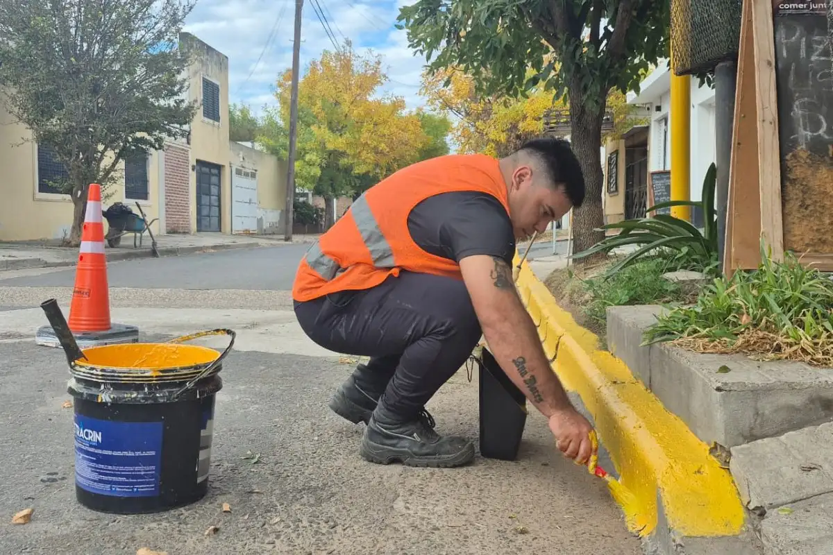 Comenzaron a pintar y arreglar cordones en las calle de la zona norte