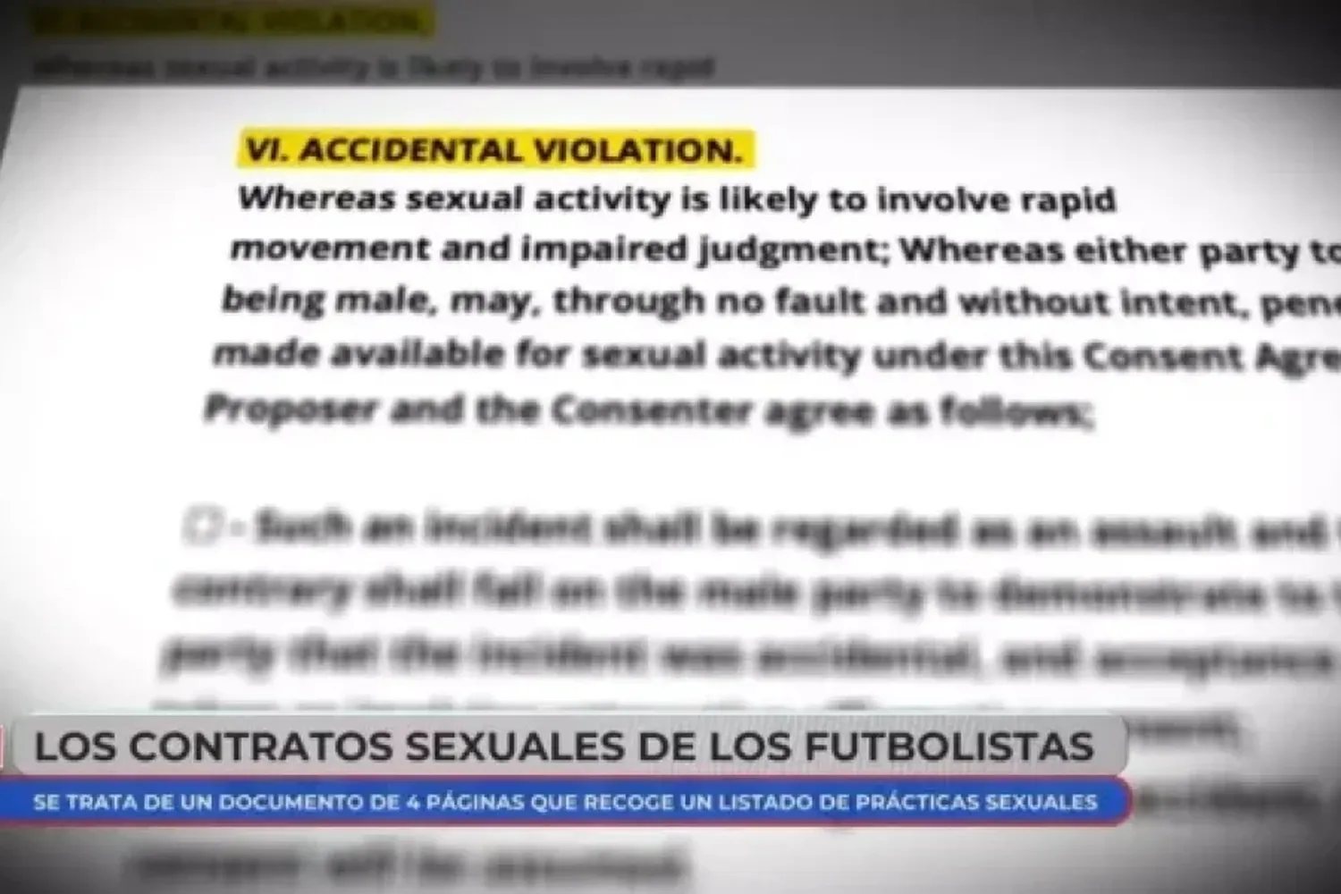 Sale a la luz un contrato de consentimiento sexual utilizado por algunos futbolistas españoles