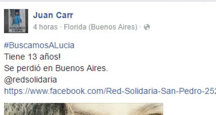 Red Solidaria buscaba a una chica “desaparecida en San Pedro”, aunque no hay denuncia y sospechan de una broma