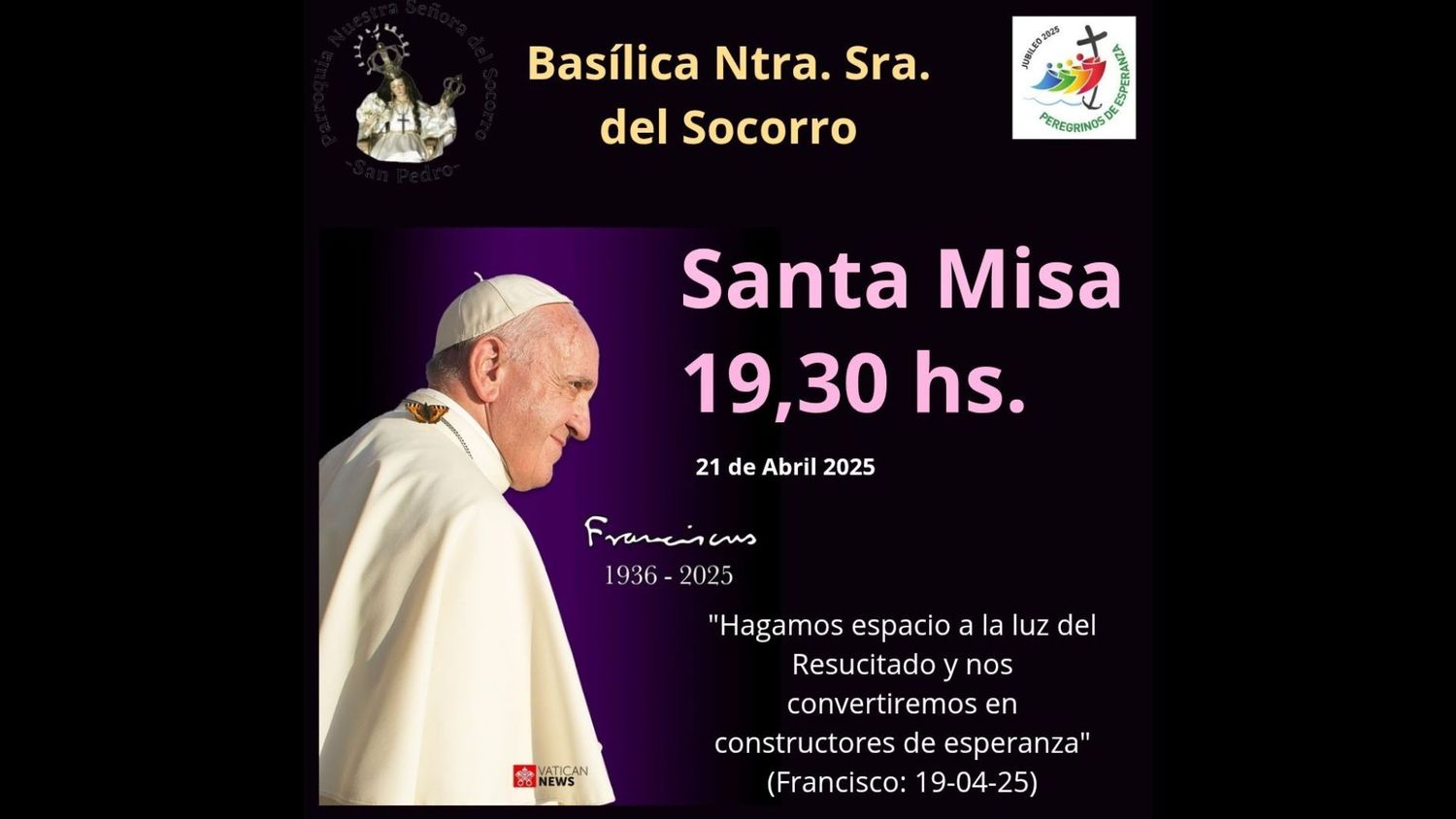Misa por el Papa Francisco