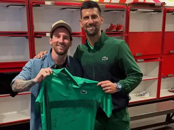 Djokovic avanzó a la final del Masters 1000 de Miami con Lionel Messi y Antonela Roccuzzo como espectadores