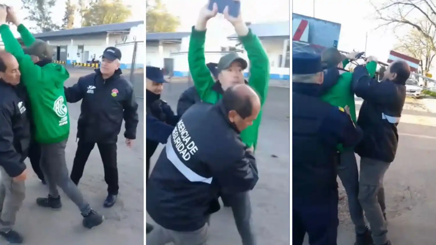 Personal de seguridad sacó al gremialista Alberto Mendoza de las instalaciones de Obras Públicas