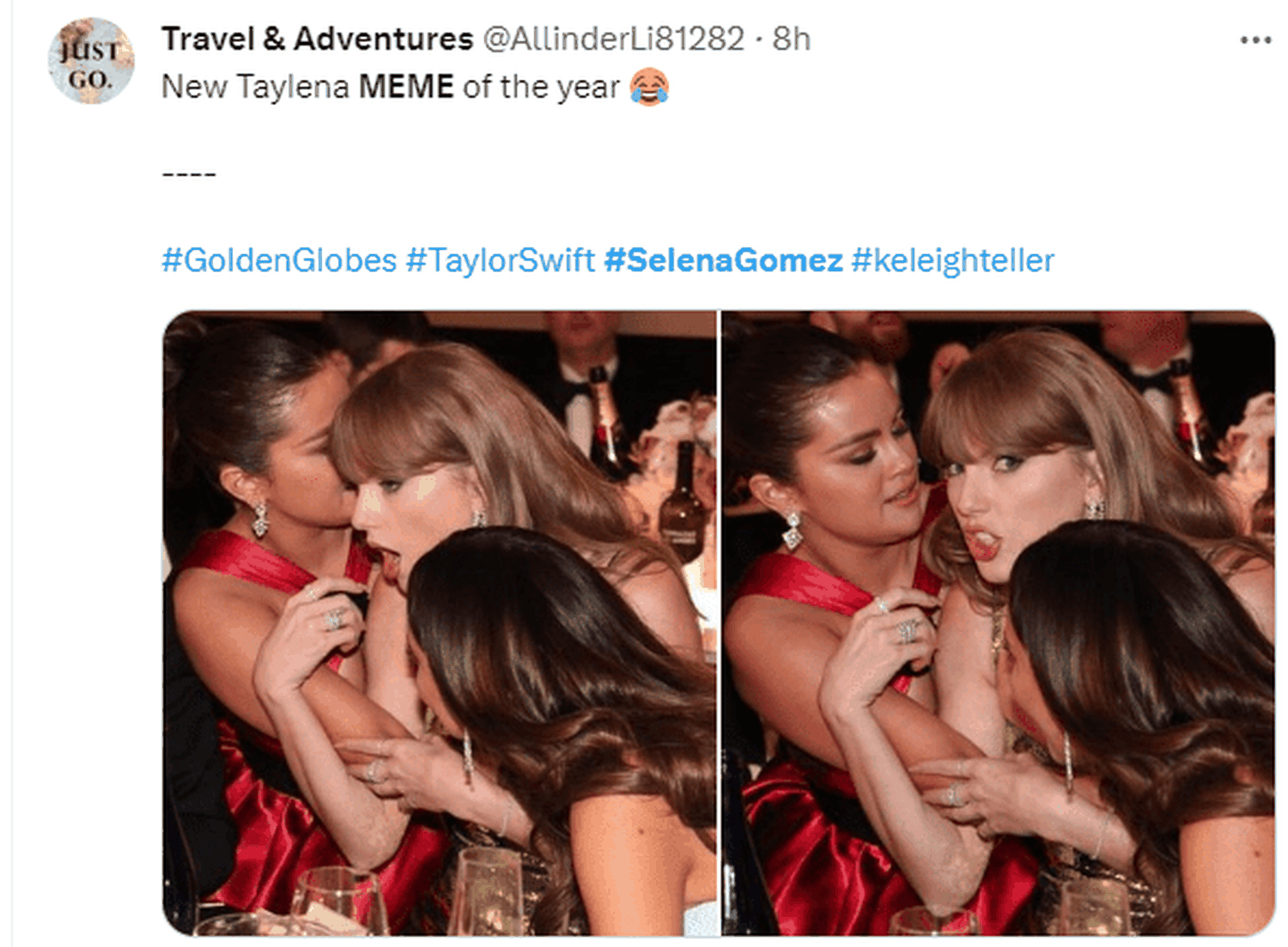 El momento entre Selena Gómez y Taylor Swfit será recordado por un buen tiempo. Foto X