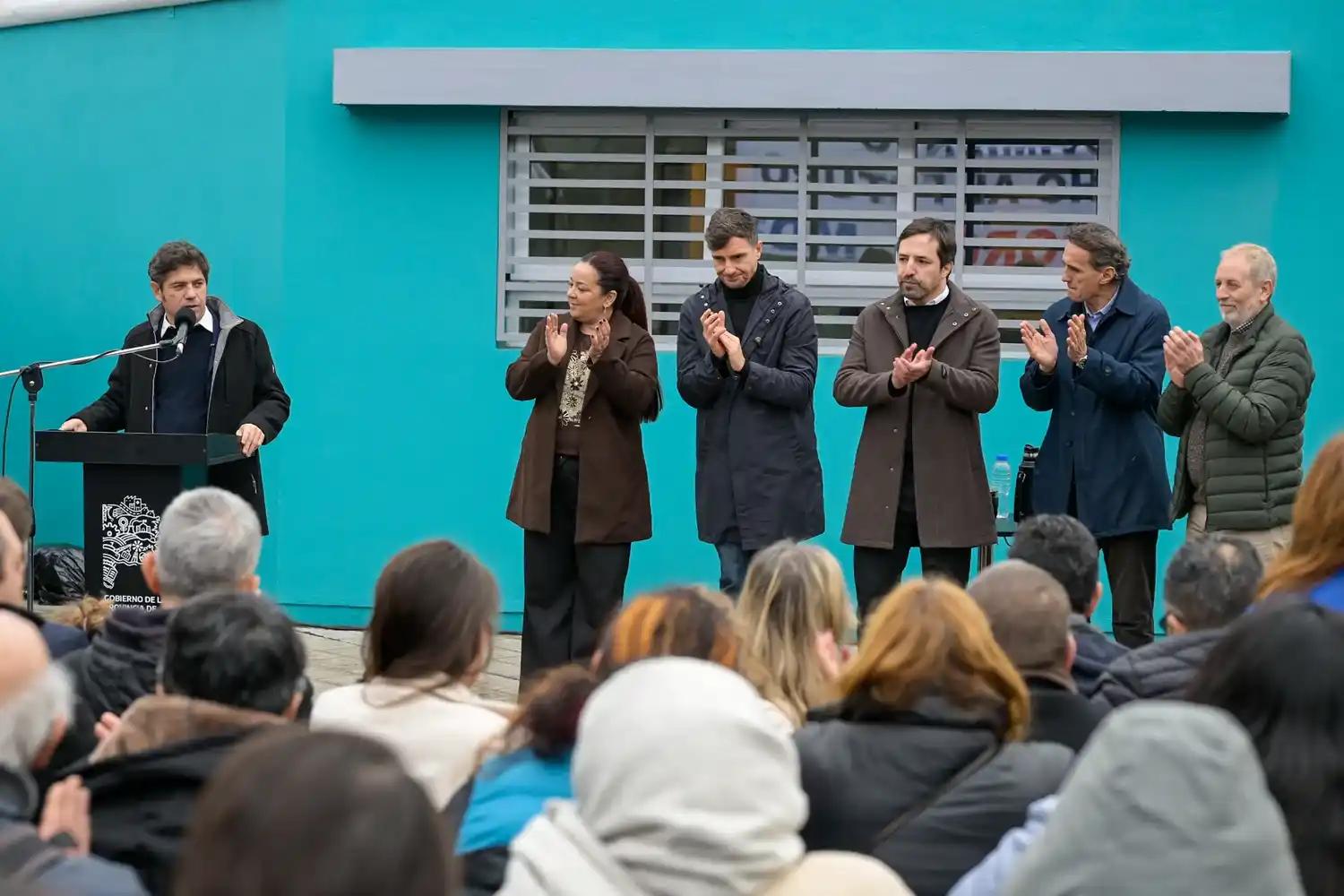 Kicillof durante un acto en Morón: inauguró el Caps de Castelar