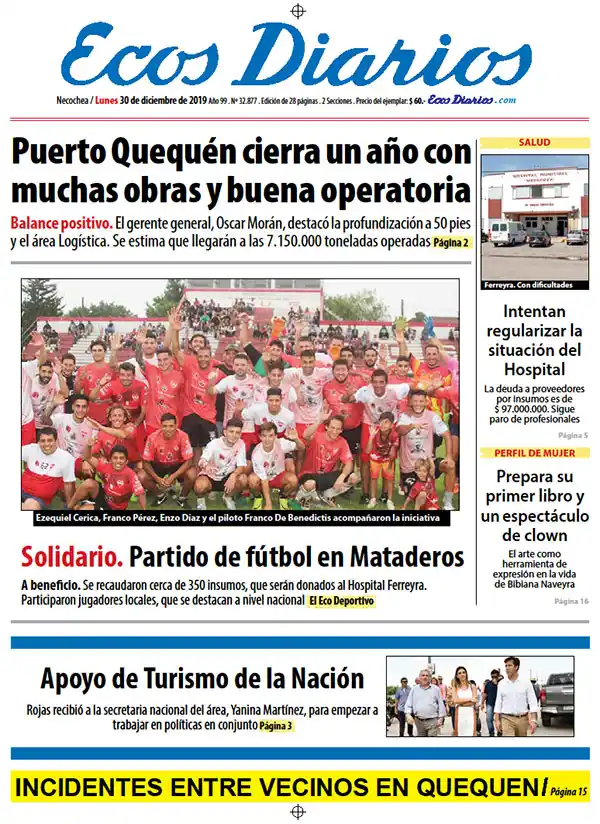 Tapa del 30 de diciembre de 2019