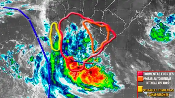 Emitieron alerta amarilla por tormentas para gran parte de Entre Ríos