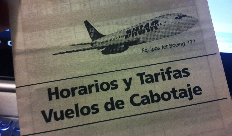 Vuelos de Dinar Líneas Aéreas hace 20 años
