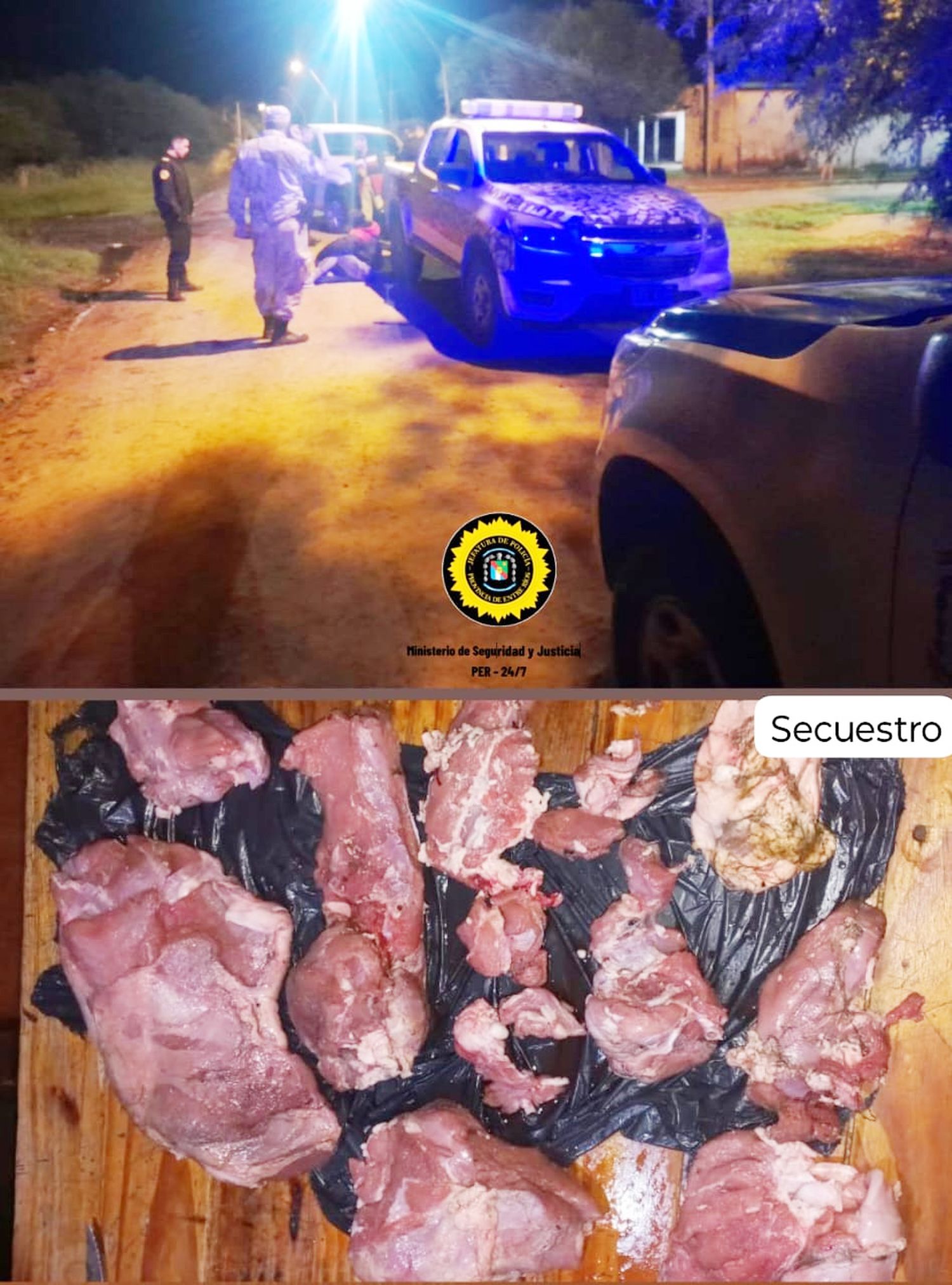 Identificaron a un joven como responsable del secuestro de carne vacuna en caso de abigeato