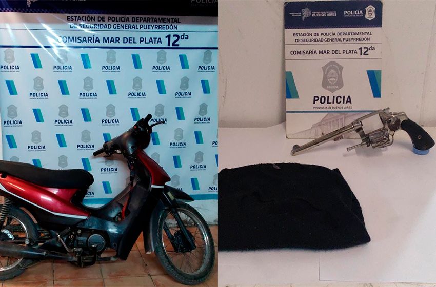 Atrapan a dos hombres en una moto: tenían un arma y pasamontañas