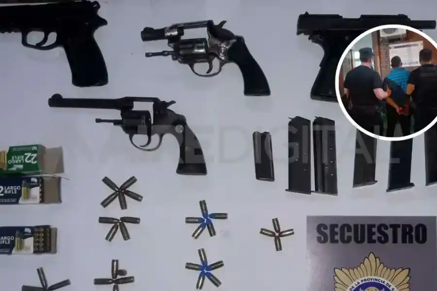 Santo Tomé: detuvieron a dos hombres y secuestraron un arsenal de armas.