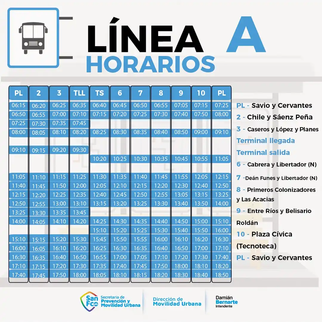 Linea de colectivo A