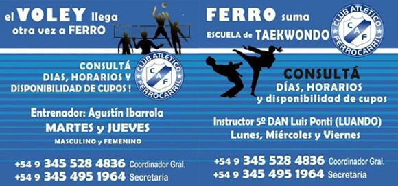 Ferro suma vóley y taekwondo para seguir creciendo