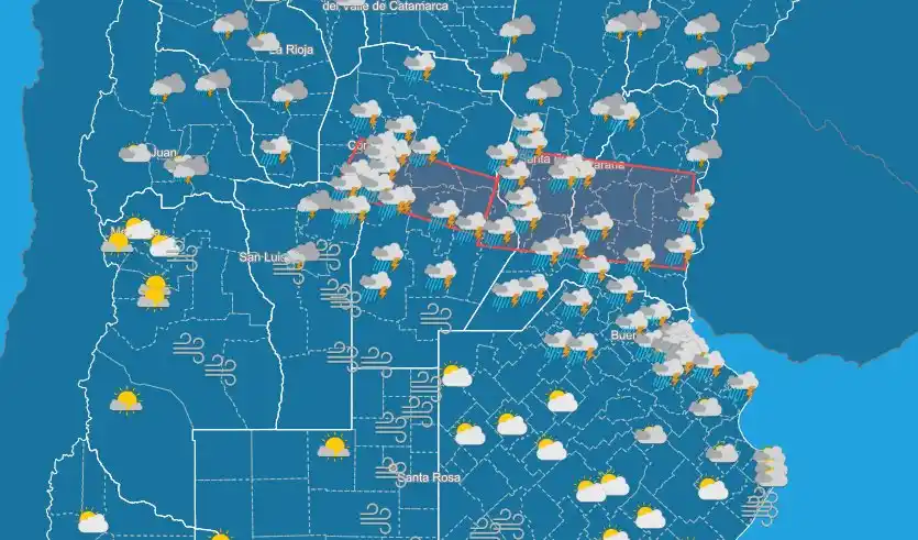 Mapa del Servicio Meteorológico Nacional 