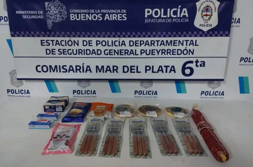 Un salame, tres provoletas y cuatro mantecas: lo atrapan luego de robar en un supermercado