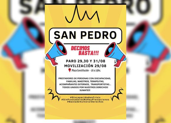 Profesionales que trabajan con personas con discapacidad, de paro: “No cobramos un solo peso”