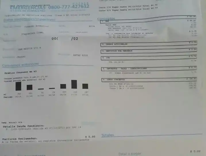 No llegan en término las facturas de gas