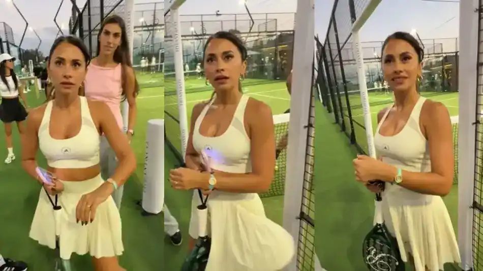 Momento incómodo de Antonela Rocuzzo con un influencer.