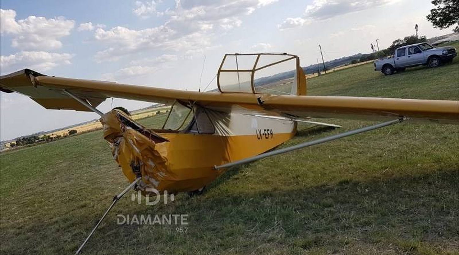 Incidente en el Aero Club Diamante: Cayó un planeador sin tripulantes