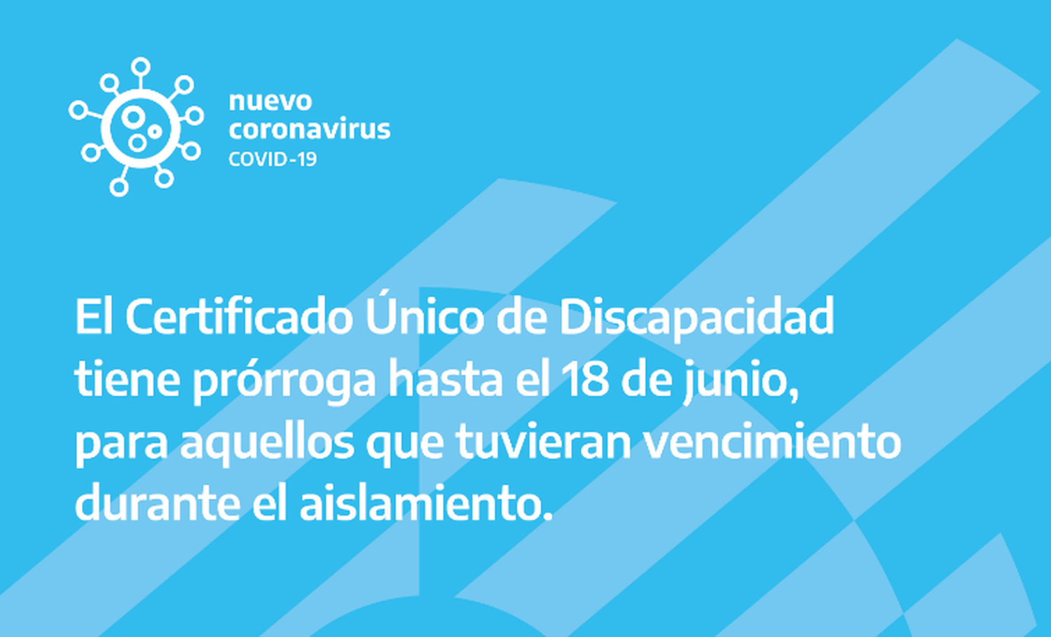 Prórroga del Certificado único de discapacidad que vence en la cuarentena