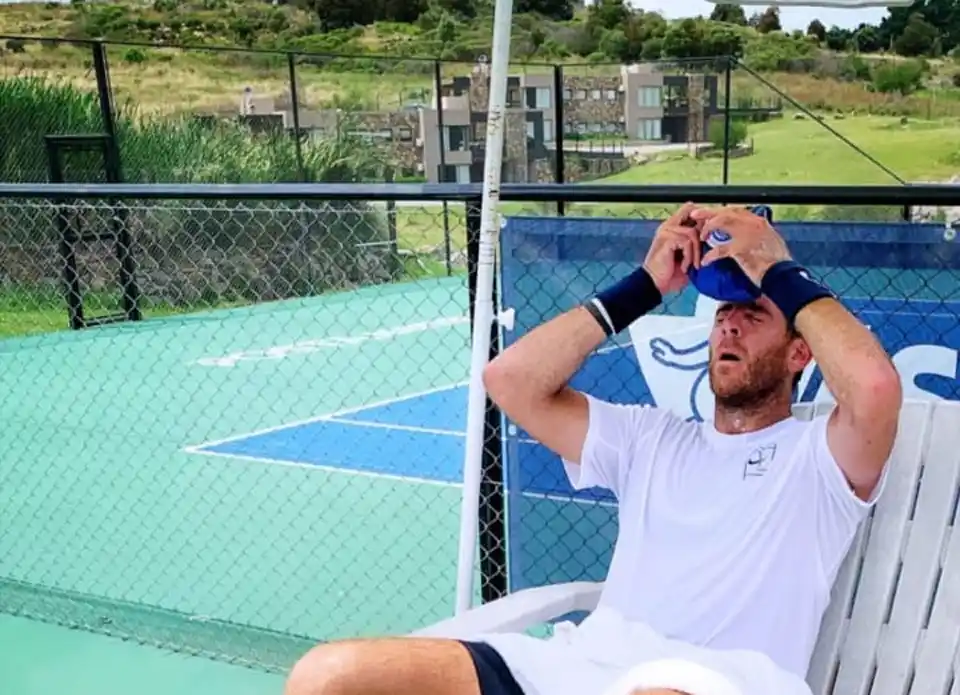 Del Potro entrenó bajo el calor tandilense