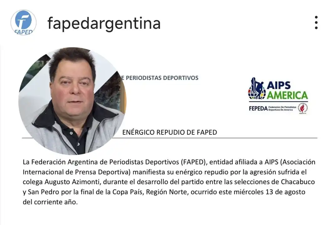 La actitud de Sergio Pamieri (foto) fue repudiada por la FAPED.