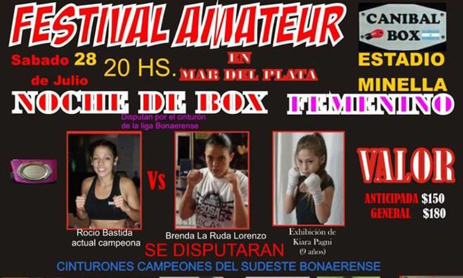 Festival femenino para celebrar el Día del Boxeador Marplatense