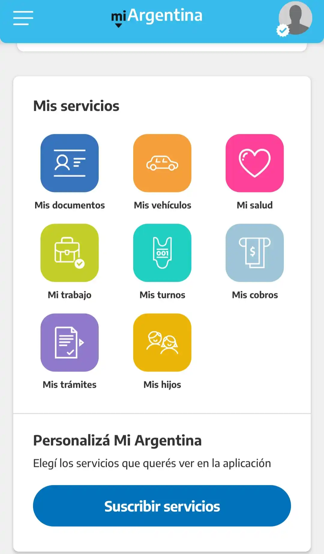 El Gobierno quiere suplantar la Tarjeta Azul con un trámite en la APP Mi Argentina, pero no existen las opciones.