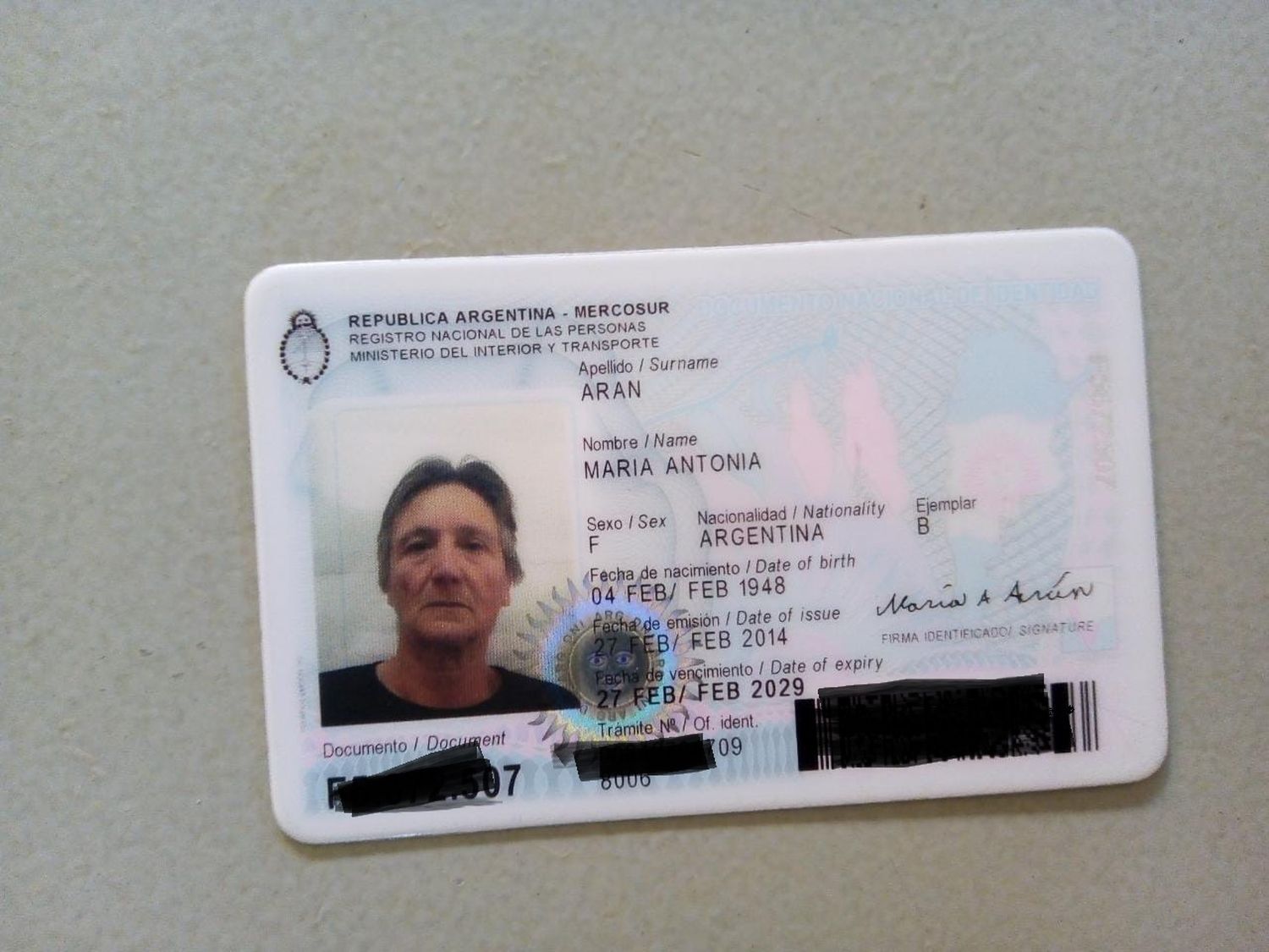 Encontraron el DNI de María Antonia