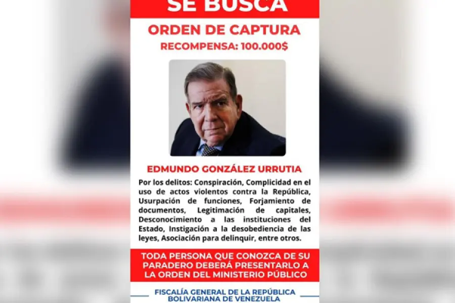 El chavismo ofrece US$100.000 por información para capturar a Edmundo González