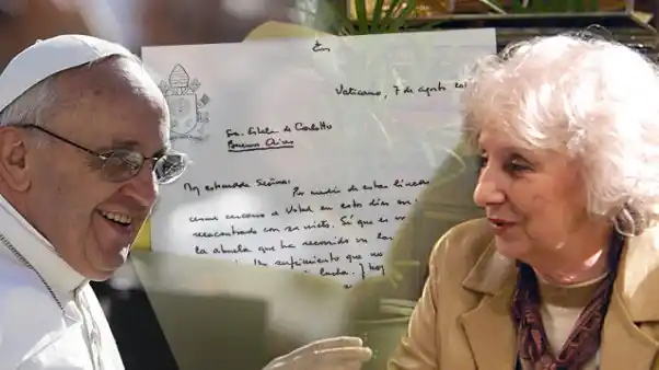 El Papa Francisco escribió manuscrito a Estela de Carlotto