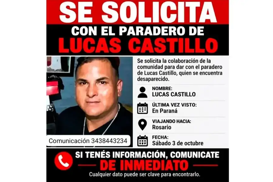 Buscan a un entrerriano de 43 años que viajó a Rosario - 2