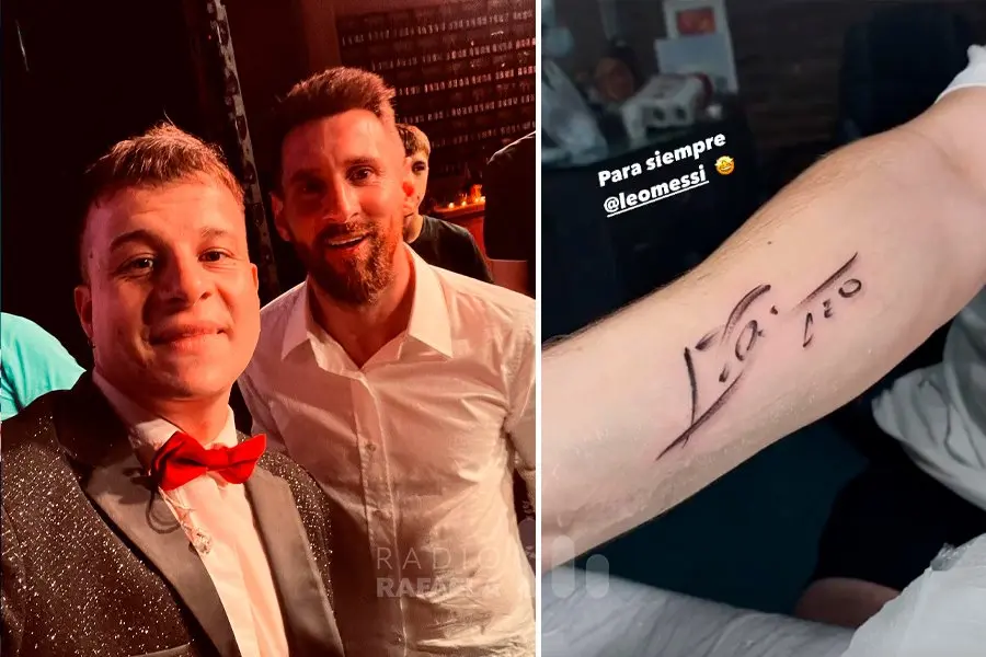 Un músico de Los Palmeras se hizo firmar el brazo por Messi y se lo tatuó: “No pude dormir de la emoción”