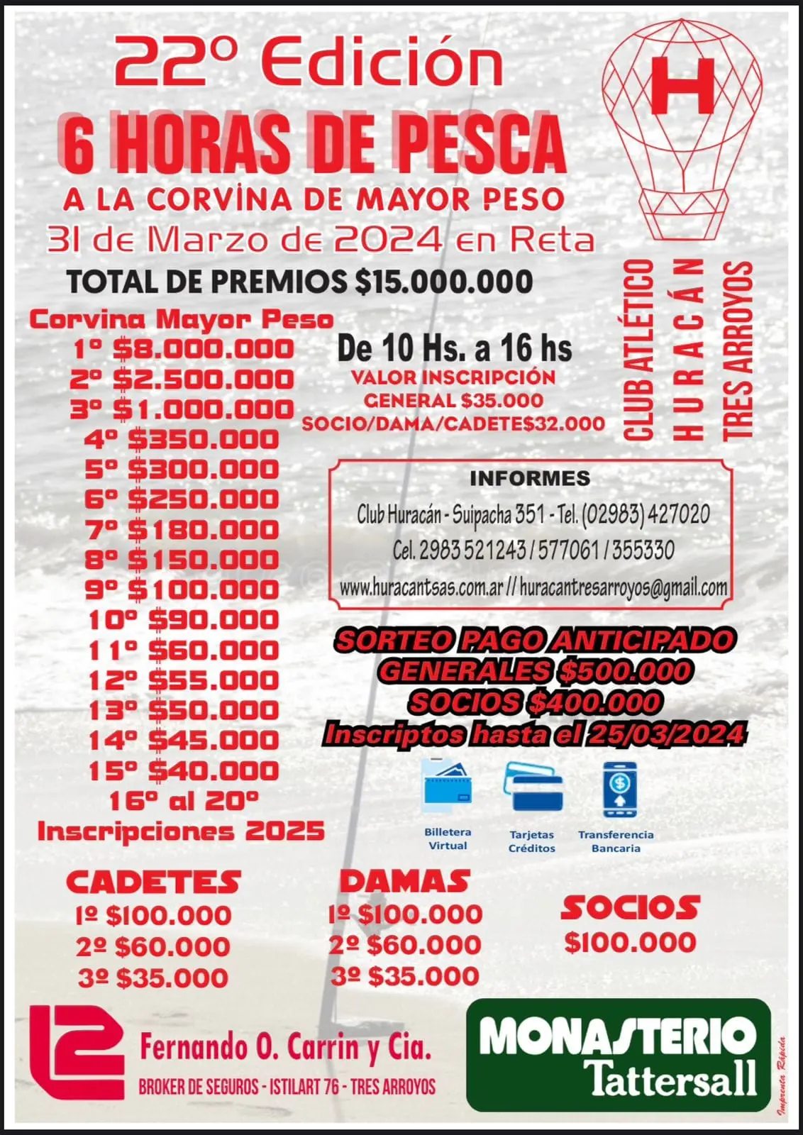 Hoy cierra la inscripción por pago anticipado de Huracán