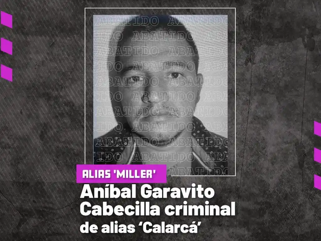 Imagen divulgada por el Ministerio de Defensa que confirma la baja de alias ‘Miller’.