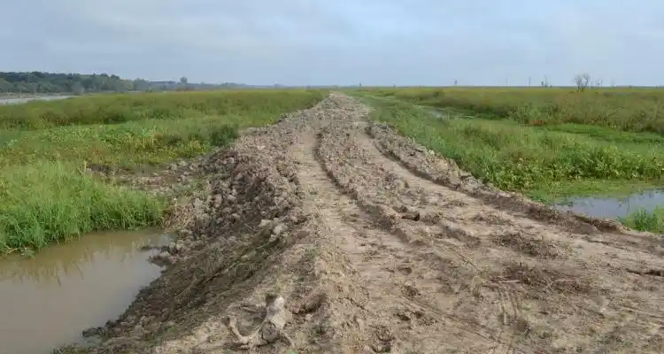 Ordenaron detener las máquinas en la isla de los terraplenes