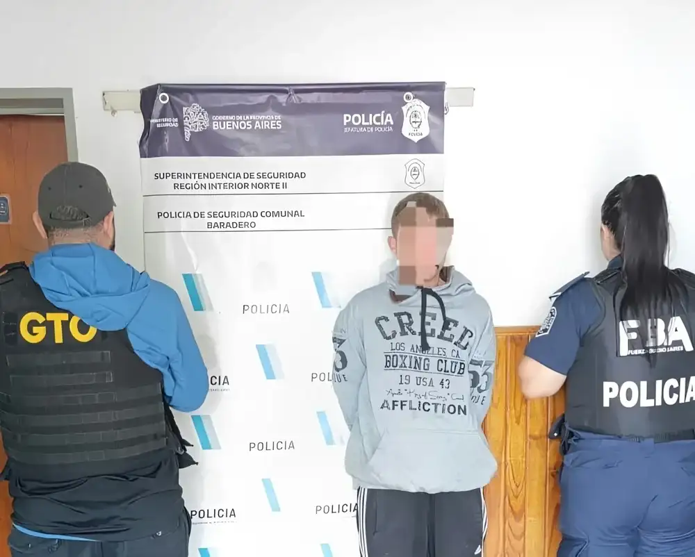 P.R.A.W., de 27 años, detenido acusado de matar a su expareja prendiéndola fuego en Baradero. Diario El Norte