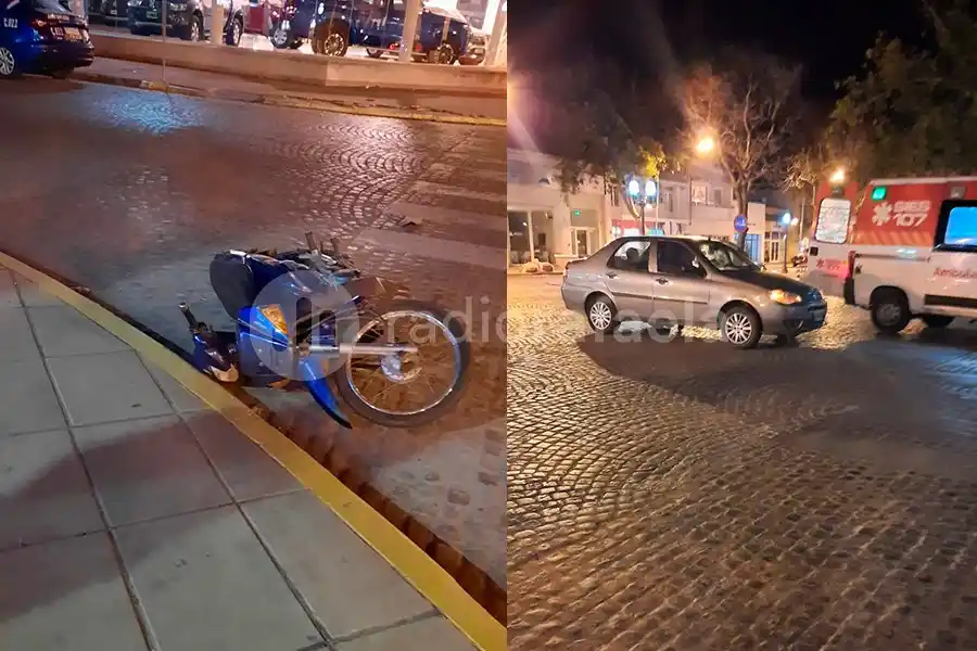 Una motociclista terminó en el Hospital de Rafaela luego de chocar con un auto