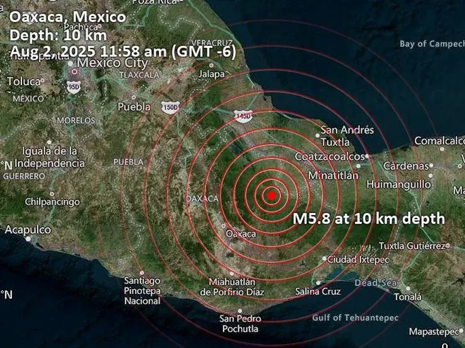 Un sismo de magnitud 5,9 sacudió el sur de México
