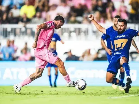 De Paul y su primer gol en el triunfo de Las Garzas por 3 a 1 antr Pumas.