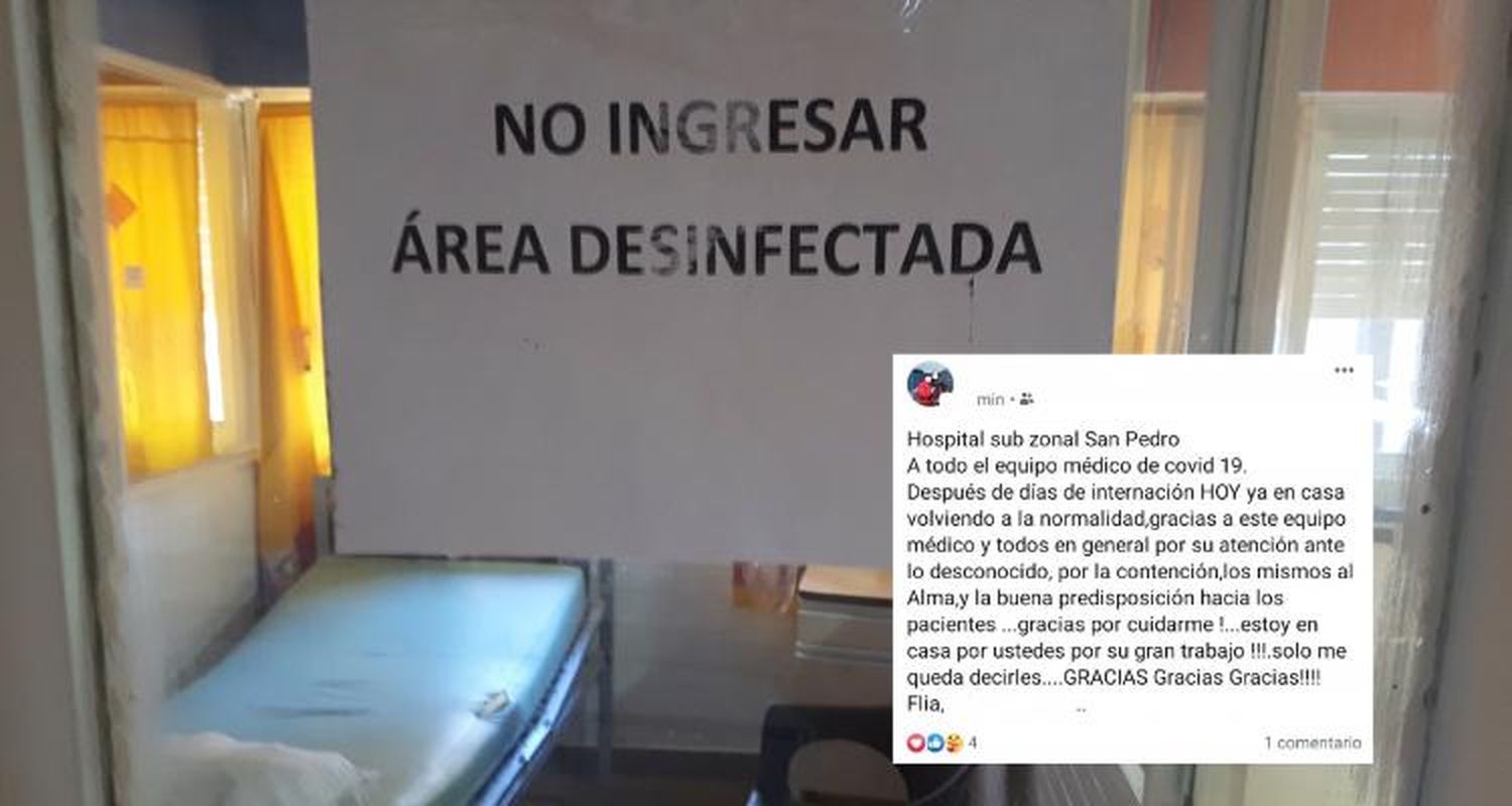 Coronavirus: La madre del prefecturiano de Ibicuy seguirá su recuperación en su casa y le agradeció al personal del Hospital