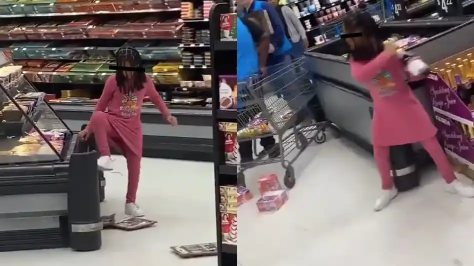 La menor aparece haciendo destrozos sin que nadie la detenga