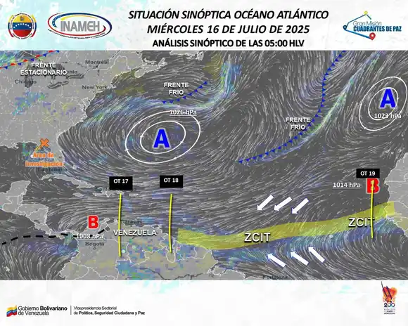 ONDAS TROPICALES 17 y 18 se avecinan con cielos nublados y lluvias